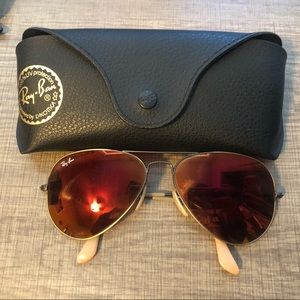 Aviator RayBans with red lens
